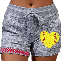 Graphic Pattern Drawstring Shorts with Pockets