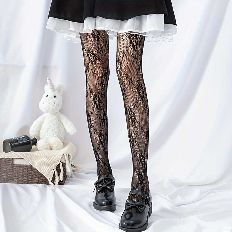 Jacquard Fishnet Tights High Waist Mesh Pantyhose Stockings