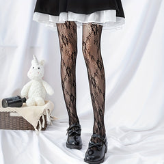 Jacquard Fishnet Tights High Waist Mesh Pantyhose Stockings