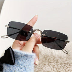 Rimless Metal Sunglasses UV400 for Summer Beach Travel