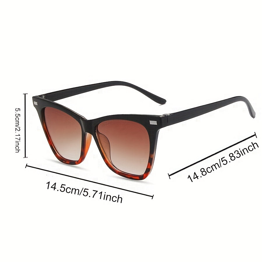 Retro Tortoiseshell Rivet Sunglasses UV400 Sun Shades