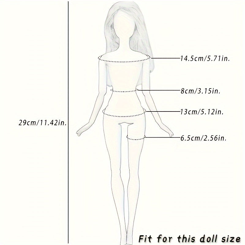 57pcs Doll Clothes & Accessories: 5 Wedding Dresses, 3 Swimsuit, 4 Short Skirts