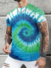 Breathable Tie Dye T Shirt Men Women 3D Digital Print Active Stretchy
