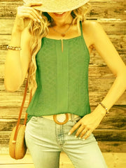 Eyelet Embroidery Cami Top Sleeveless Summer Top