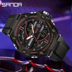 SANDA Waterproof Diving Men's Watch Multifunctional Digital