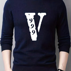 Men's V-Neck Knitted Sweater for Fall Winter