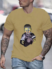 Men's Creepy Doll Graphic Crew Neck T-shirt