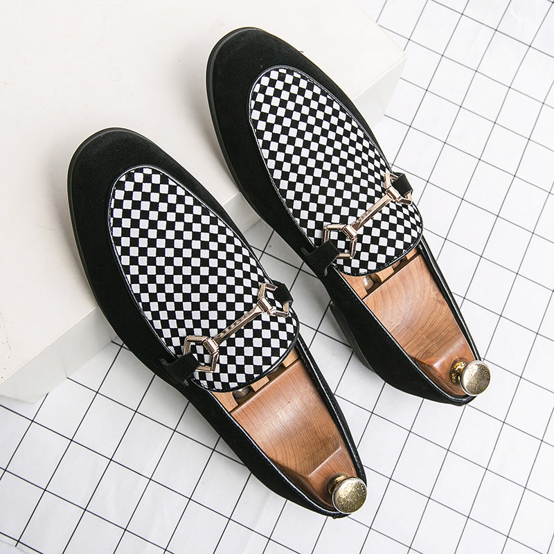 Men's Plaid Bit Loafer Shoes Casual Dress Shoes