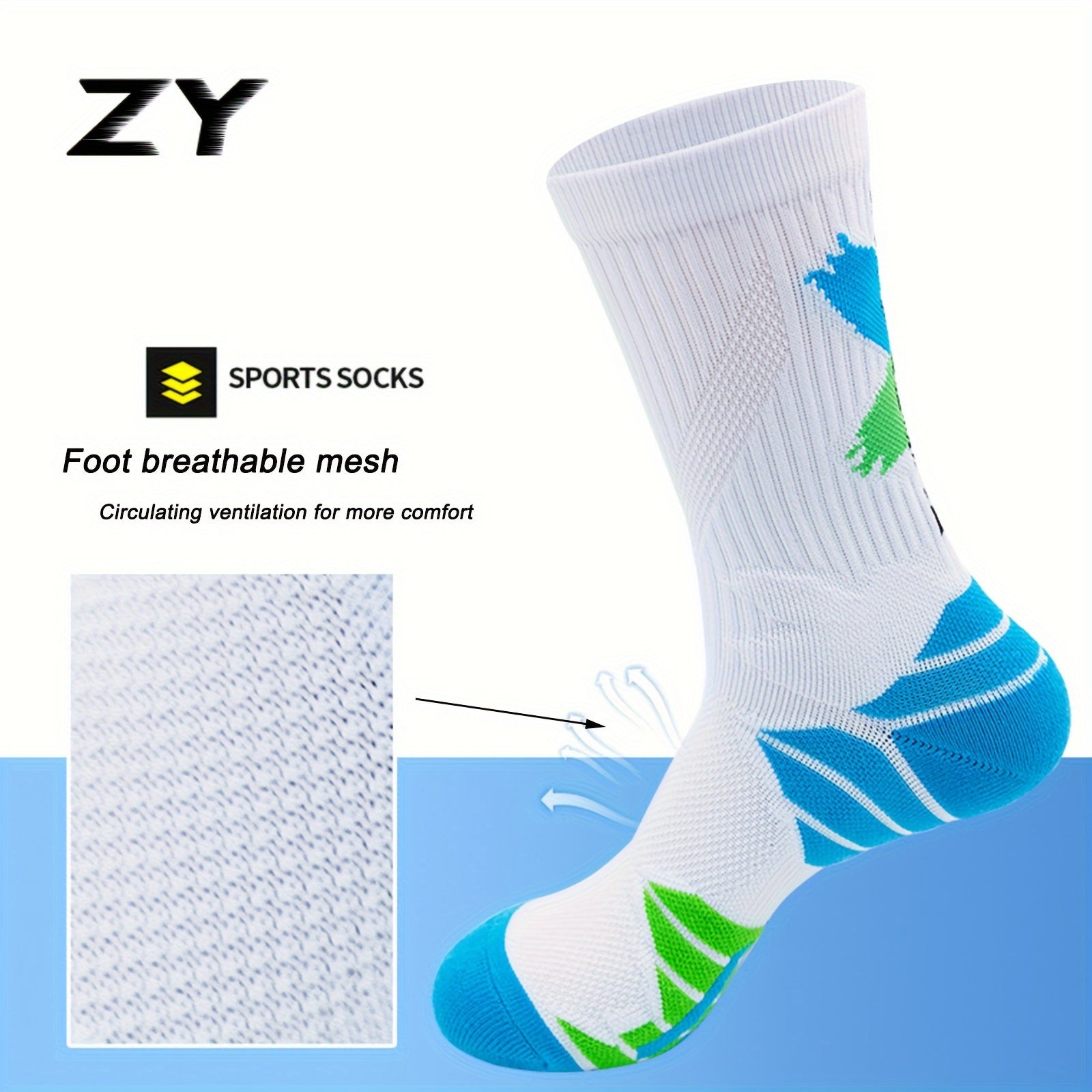 1pair Basketball Socks Thickened Breathable Long Sports Socks