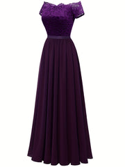 Cold Shoulder Lace Bridesmaid Dress Wedding Party Dress