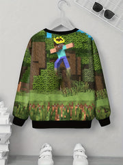 Pixel Prince Print Kid's Sweatshirt Unisex Pullover for Spring Fall Winter