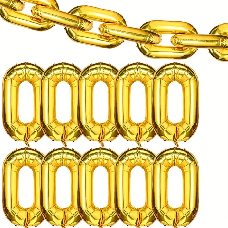5pcs Long 41 Aluminum Foil Chain Balloon for Hip Hop Retro Theme Party