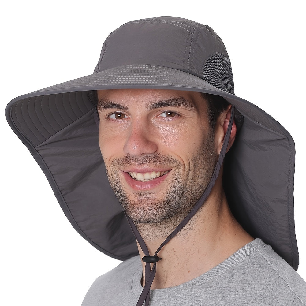 Quick-Drying Sun Hat with Neck Flap for Outdoors