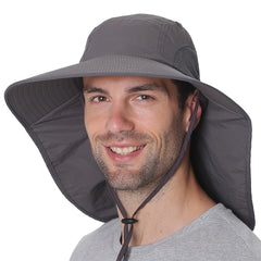 Quick-Drying Sun Hat with Neck Flap for Outdoors