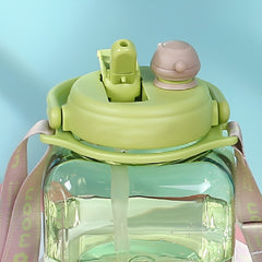 1200ml Square Belly Cup Portable Water Bottle Leakproof Large Capacity