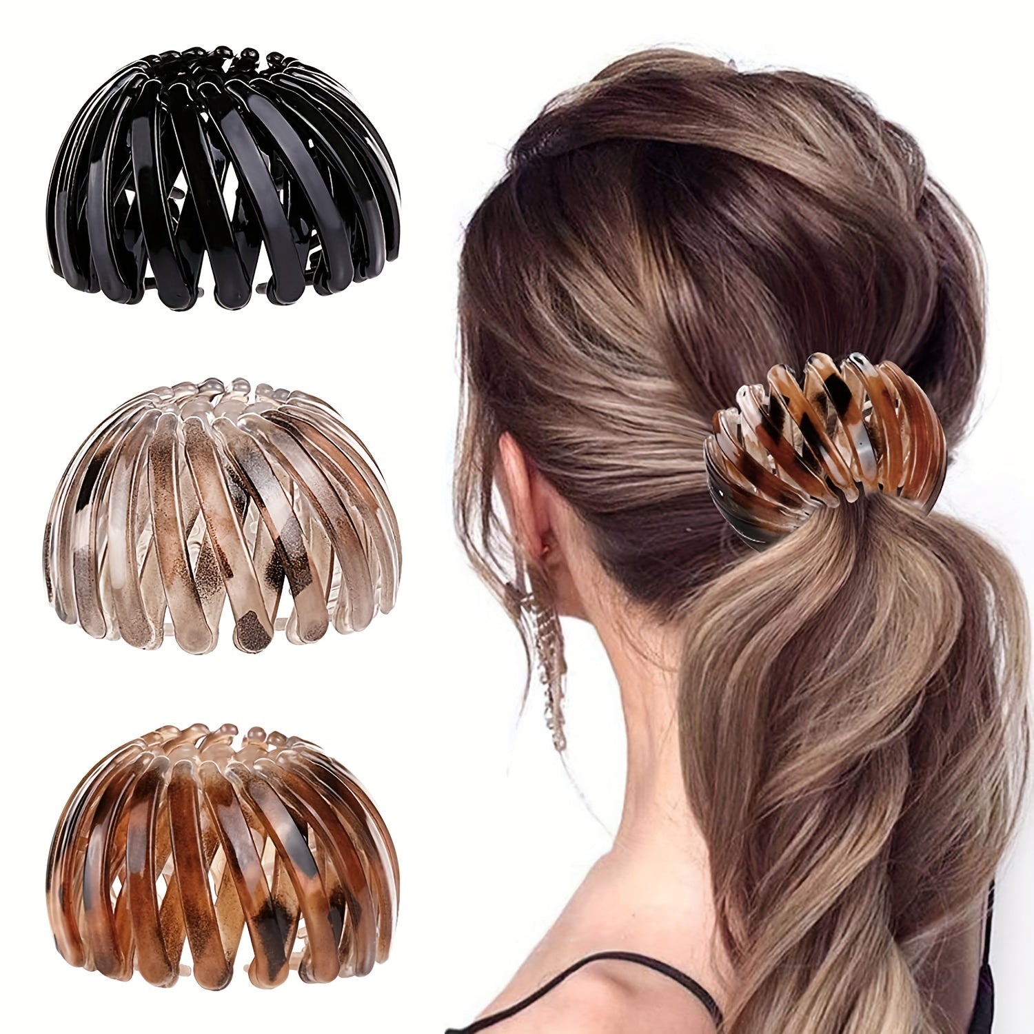 Stretchy Bird Nest Hair Claw Hairpin Ponytail Holder for Women Girls