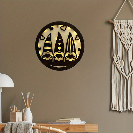 Cross Border Children's Room LED Creative Lamp Wooden Hanging Sign