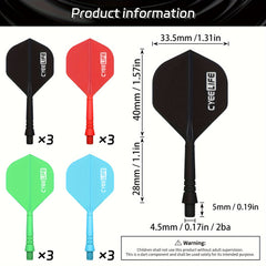 CyeeLife 4Sets 12pcs Integrated Dart Flights And Shafts 2BA Tail Wing