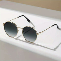 Geometric Metal Sunglasses Retro Anti Glare Sun Shades