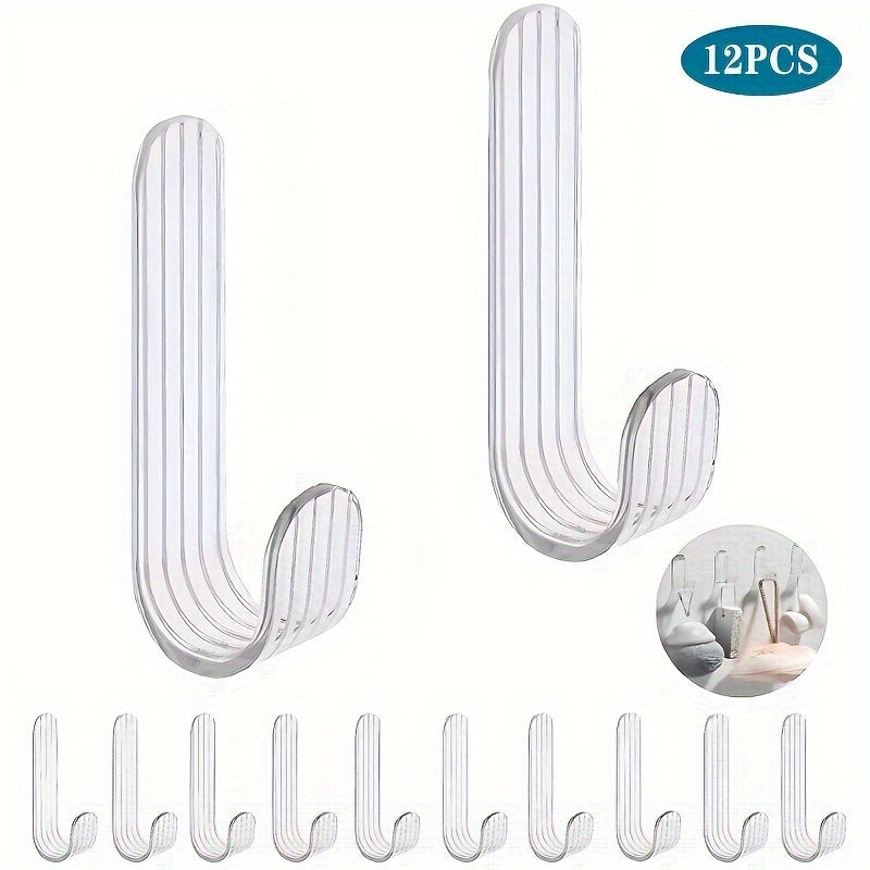 Self Adhesive Wall Hooks for Towels and Clothes - Pack of 9