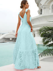 Boho Lace Wedding Dress V Neck Cocktail Party Dress