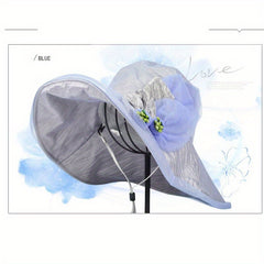 Wide Brim Flower Sun Hat UV Protection Lightweight Bucket Hat