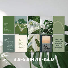10pcs Green Plant Landscape Postcards Room Wall Decoration