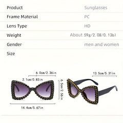 Y2K Rhinestone Butterfly Sunglasses UV400