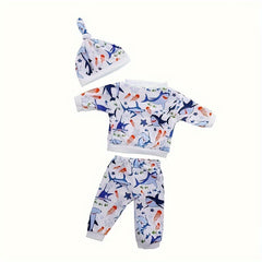 3 Piece Shark Pattern Outfit For 17-18 Inch Dolls - Christmas Gift