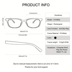 Men's Decorative Anti Light Reading Glasses with Pouch
