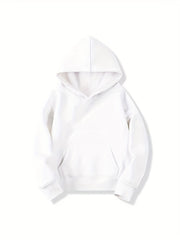 Boys Casual Solid Pullover Hooded Long Sleeve Sweatshirt