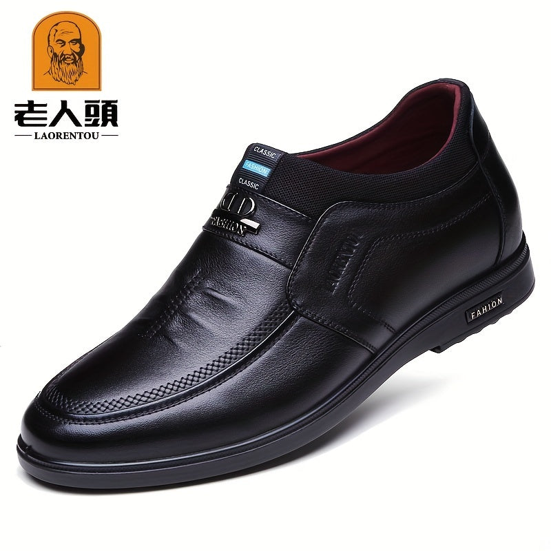 Men's Pointed Toe Oxford Shoes With Inner Height Insole Dress Shoes