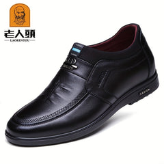 Men's Pointed Toe Oxford Shoes With Inner Height Insole Dress Shoes