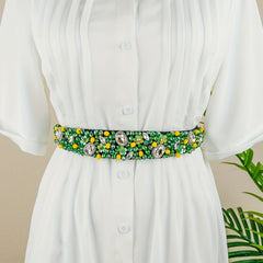 Boho Crystal Girdle Rhinestone Elastic Belt for Women