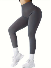 Seamless High Waist Rib Knit Yoga Pants