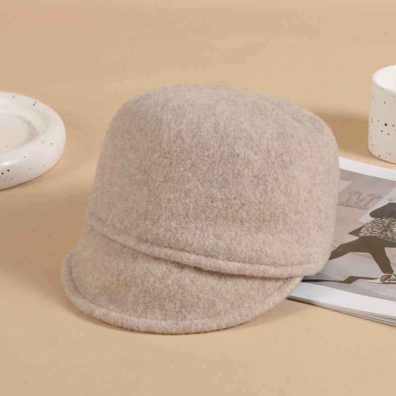 Wool Solid Baseball Cap Women's Winter Warm Hat Valentines