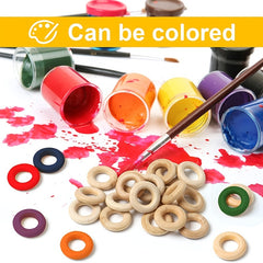 20pcs 1 Inch Wooden Craft Ring Natural Mini Wooden Rings DIY Connectors