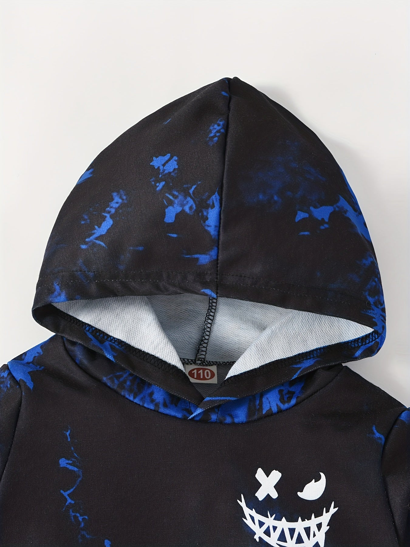 Evil Smiling Tie Dye Boys Hooded Sweatshirt