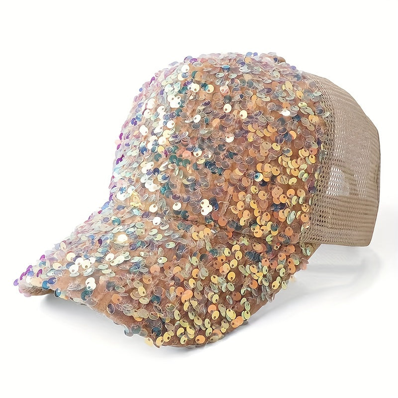 Sequin Mesh Stitching Cap Sun Protection for Kids