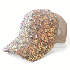 Sequin Mesh Stitching Cap Sun Protection for Kids
