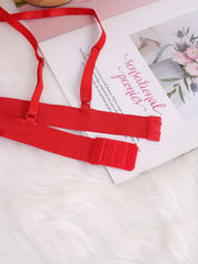 Floral Lace Scalloped Trim Bow Knot Triangle Bra Plus Size