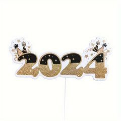 8pcs Happy Year Paper Cake Cupcake Toppers Party Supplies Decor