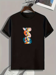 Men's Letters Print Graphic Tee for Summer