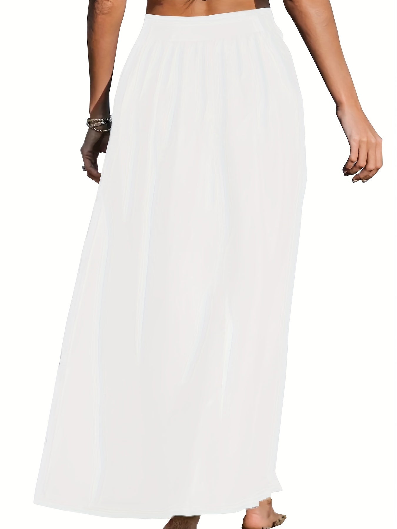 Solid Sarong Cover Up High Rise Waist Bathing Suit Swimsuit