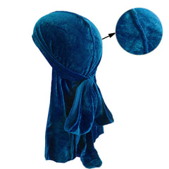 Velvet Durag For Waves Long Tie Waves Cap Men's Pirate Hat