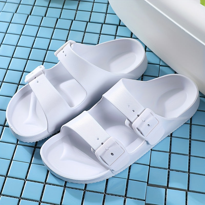 Men's Buckle Strap Slip On Sandals, Assorted Colors