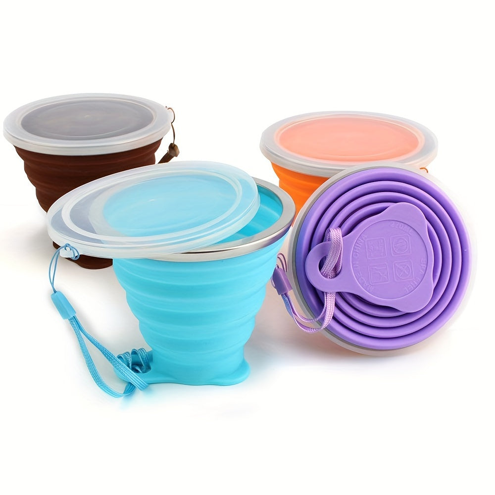 Silicone Folding Water Bottle Portable 180ml 320ml Outdoor Travel