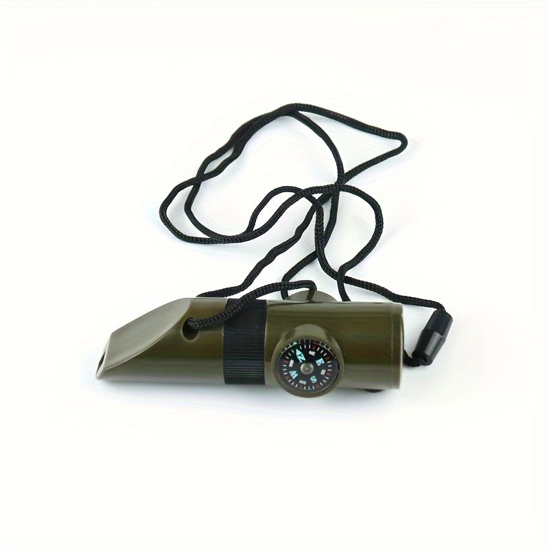 Outdoor 7 in 1 Survival Whistle SOS Emergency Rescue With Compass Thermometer