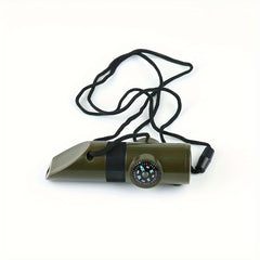 Outdoor 7 in 1 Survival Whistle SOS Emergency Rescue With Compass Thermometer