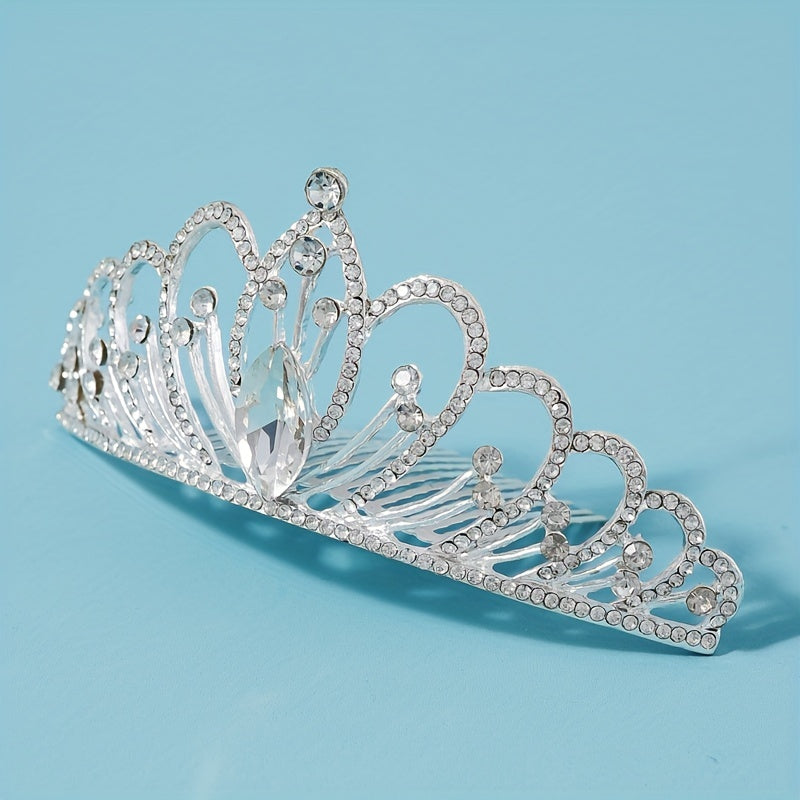 Crystal Rhinestone Princess Tiara Wedding Hair Accessories For Bride
